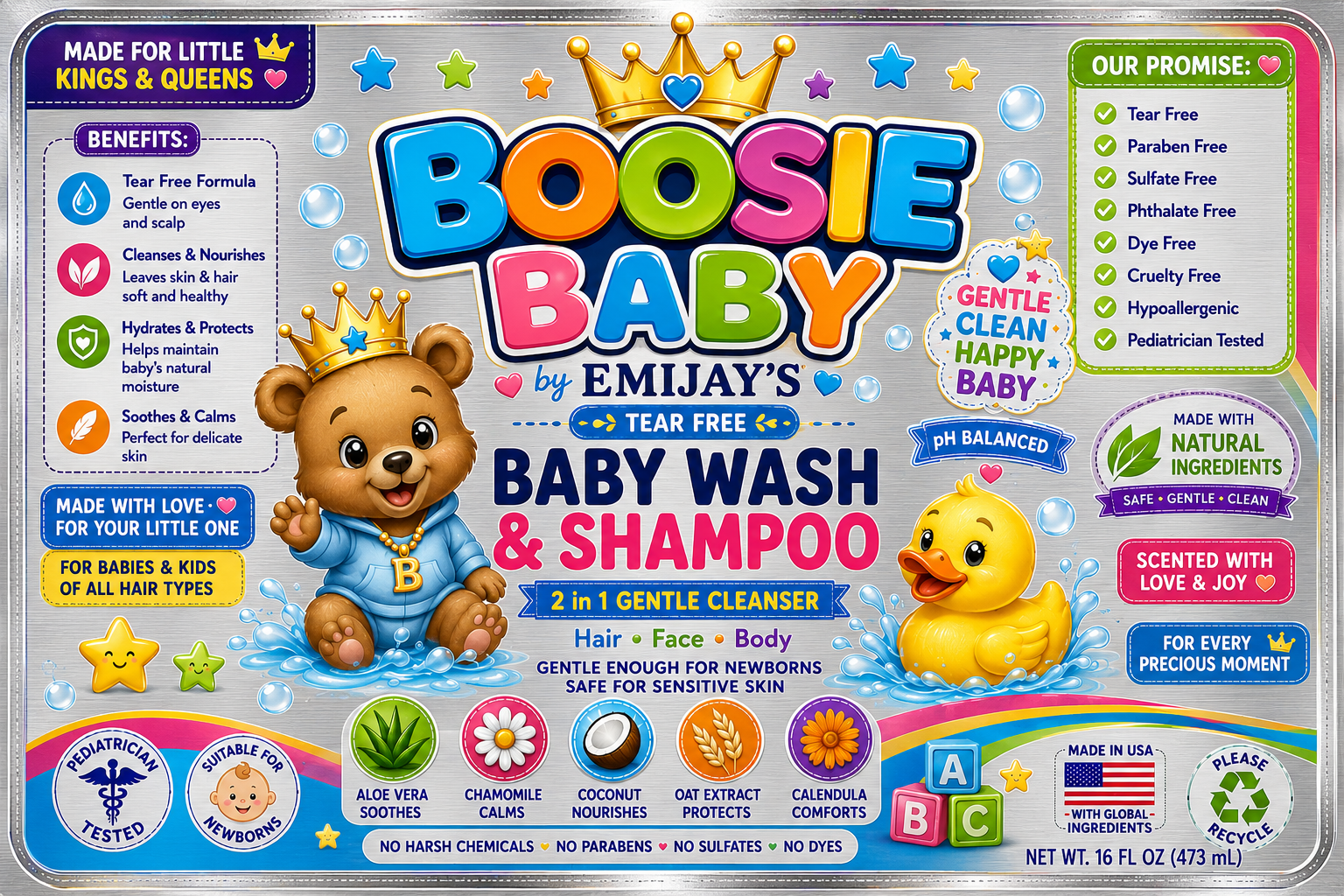 Boosie Baby Tear Free Wash & Shampoo 2-in-1